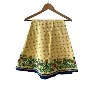 Williams Sonoma Italian Print Yellow Round Tablecloth